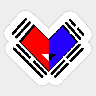 Smiling Heart of Korean Flag Sticker